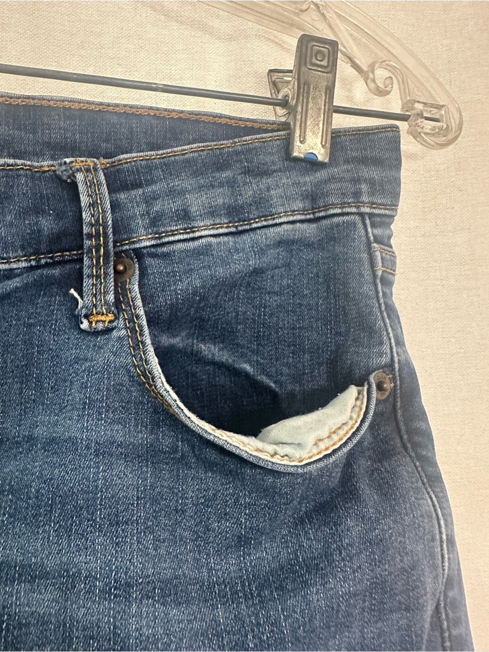 GAP 1969 Dark Blue True Skinny Jeans - Stretch Denim Size 31R - Picture 3 of 7